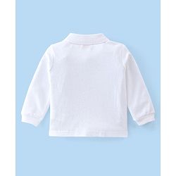 Babyhug Cotton Full Sleeves Romper Solid Colour - Navy Blue & White
