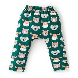 Babyhug Cotton Knit Full Length Striped & Koala Print Diaper Pants Pack of 3 - Orange & Green