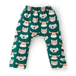 Babyhug Cotton Knit Full Length Striped & Koala Print Diaper Pants Pack of 3 - Orange & Green