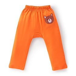 Babyhug Cotton Knit Full Length Striped & Koala Print Diaper Pants Pack of 3 - Orange & Green