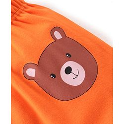 Babyhug Cotton Knit Full Length Striped & Koala Print Diaper Pants Pack of 3 - Orange & Green