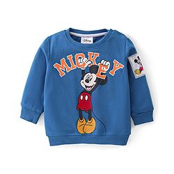 Babyhug Cotton Knit Full Sleeves  T-Shirt & Lounge Pant Set Mickey Print - Blue