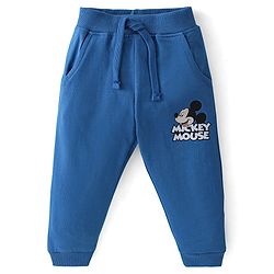 Babyhug Cotton Knit Full Sleeves  T-Shirt & Lounge Pant Set Mickey Print - Blue