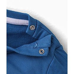 Babyhug Cotton Knit Full Sleeves  T-Shirt & Lounge Pant Set Mickey Print - Blue