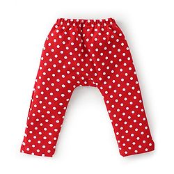 Babyhug Cotton Knit Full Length Bunny Print Diaper Pants Pack of 3 - Red Blue & Pink