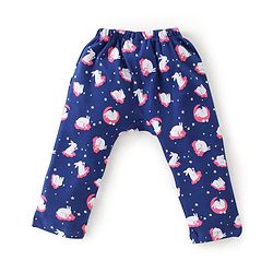 Babyhug Cotton Knit Full Length Bunny Print Diaper Pants Pack of 3 - Red Blue & Pink