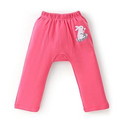 Babyhug Cotton Knit Full Length Bunny Print Diaper Pants Pack of 3 - Red Blue & Pink
