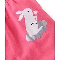 Babyhug Cotton Knit Full Length Bunny Print Diaper Pants Pack of 3 - Red Blue & Pink