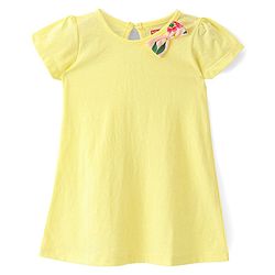 Babyhug Single Jersey Knit Half Sleeves Frock With Floral Print Pack Of 2 - Multicolor