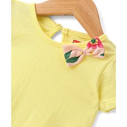 Babyhug Single Jersey Knit Half Sleeves Frock With Floral Print Pack Of 2 - Multicolor
