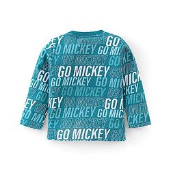 Babyhug 100% Cotton Knit Full Sleeves T-Shirt & Lounge Pant Mickey Mouse Print - Green