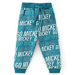 Babyhug 100% Cotton Knit Full Sleeves T-Shirt & Lounge Pant Mickey Mouse Print - Green