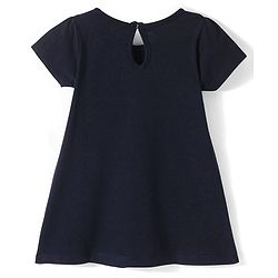 Babyhug 100% Cotton Knit Half Sleeves Frock Floral Print Pack of 2 - Navy Blue & White