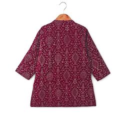 Babyhug Full Sleeves  Embroidered Kurta with Solid Dhoti Set - Maroon