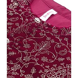 Babyhug Full Sleeves  Embroidered Kurta with Solid Dhoti Set - Maroon
