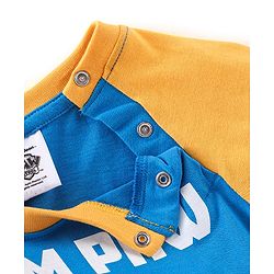 Babyhug 100% Cotton Raglan Sleeves T-Shirt & Lounge Pants With Paw Patrol Print - Yellow & Navy Blue