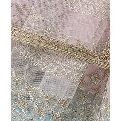 Babyhug Sleeveless Sequenced Choli with Net Embroidred Lehenga and Dupatta Set - Pink