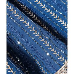 Babyhug Three Fourth Sleeves Sequenced Kurti with Salwar and Dupatta Set - Teal Blue