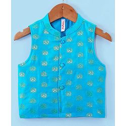 Babyhug Cotton Full Sleeves Kurta Pyjama Set with Printed  Jacket - White
