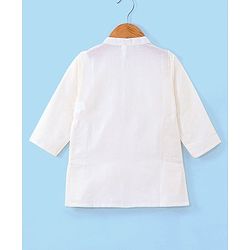 Babyhug Cotton Full Sleeves Kurta Pyjama Set with Printed  Jacket - White