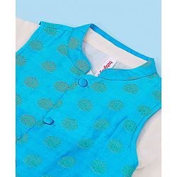 Babyhug Cotton Full Sleeves Kurta Pyjama Set with Printed  Jacket - White