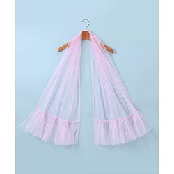Babyhug Sleeveless Floral Embroided Choli with Shimmer Net Lehenga and Dupatta Set - Pink