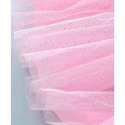 Babyhug Sleeveless Floral Embroided Choli with Shimmer Net Lehenga and Dupatta Set - Pink