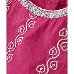 Babyhug Sleeveless Embroidered Choli with Embroidered Lehenga and Dupatta - Aqua Blue