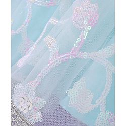 Babyhug Sleeveless Embroidered Choli with Embroidered Lehenga and Dupatta - Aqua Blue