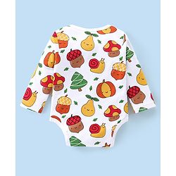 Babyhug 100% Cotton Knit Full Sleeves Fruity Printed Onesies Pack of 3 - Multicolour