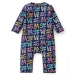 Babyhug 100% Cotton Knit Full Sleeves Text & Heart Printed Rompers Pack of 2 - Pink & Navy