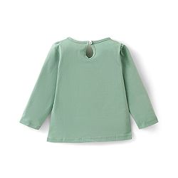 Babyhug Cotton Knit Full Sleeves Text Graphics T-Shirt - Olive