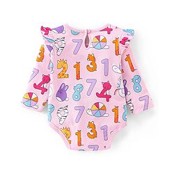 Babyhug 100% Cotton Full Sleeves Onesie Number Print - Pink