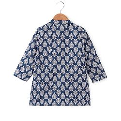 Babyhug 100% Cambric Tfull Sleeve Printed Kurta With Pyjama Set-Navy