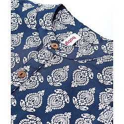 Babyhug 100% Cambric Tfull Sleeve Printed Kurta With Pyjama Set-Navy