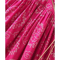 Babyhug 100% Cotton Sleeveless  Bandhani Printed Ethnic Overlap Dress - Fuschia