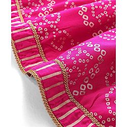 Babyhug 100% Cotton Sleeveless  Bandhani Printed Ethnic Overlap Dress - Fuschia