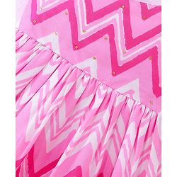Babyhug Cotton Woven Sleeveless Ethnic Dress Chevron Printed -  Pink