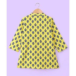 Babyhug 100% Cambric Full Sleeve Printed Kurta With Pyjama Set-Yellow