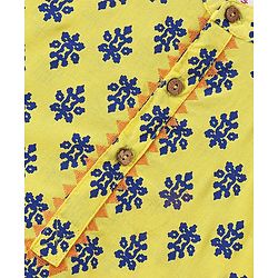 Babyhug 100% Cambric Full Sleeve Printed Kurta With Pyjama Set-Yellow