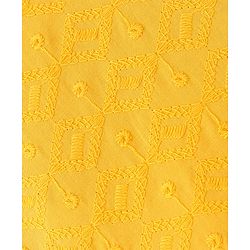 Babyhug 100%  Cotton Full Sleeves Schiffly Kurta Pyjama Set - Yellow