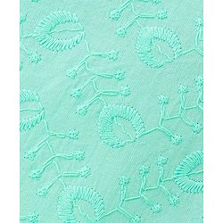 Babyhug Three Full Schiffly Embroidered Kurta With Pyjama Set-Aqua