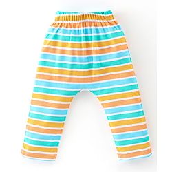 Babyhug Cotton Knit Full Length Striped & Dino Printed Diaper Pants Pack of 3 - Multicolour