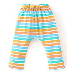 Babyhug Cotton Knit Full Length Striped & Dino Printed Diaper Pants Pack of 3 - Multicolour