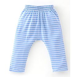 Babyhug Cotton Knit Full Length Striped & Bear Printed Diaper Pants Pack of 3 - Multicolour