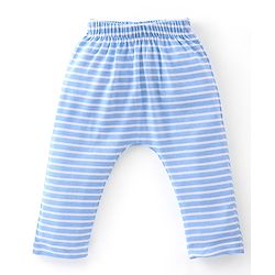 Babyhug Cotton Knit Full Length Striped & Bear Printed Diaper Pants Pack of 3 - Multicolour