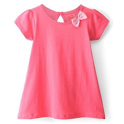 Babyhug 100% Cotton Knit Half Sleeves Frock Floral Print Pack of 2 - Pink
