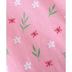 Babyhug 100% Cotton Knit Half Sleeves Frock Floral Print Pack of 2 - Pink