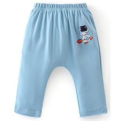 Babyhug Cotton Knit Full Length Diaper Pants Striped & Astronaut Print Pack Of 3 - Multicolour