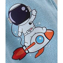 Babyhug Cotton Knit Full Length Diaper Pants Striped & Astronaut Print Pack Of 3 - Multicolour